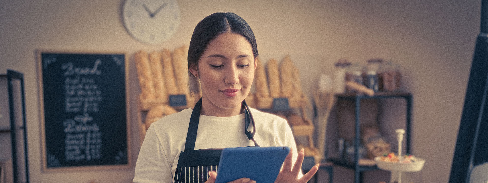 Woman using tablet